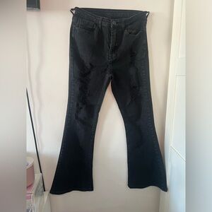 SHEIN flared black denim.